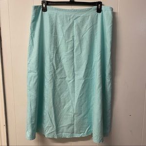 Chadwicks Linen Skirt Size 18W Light Green